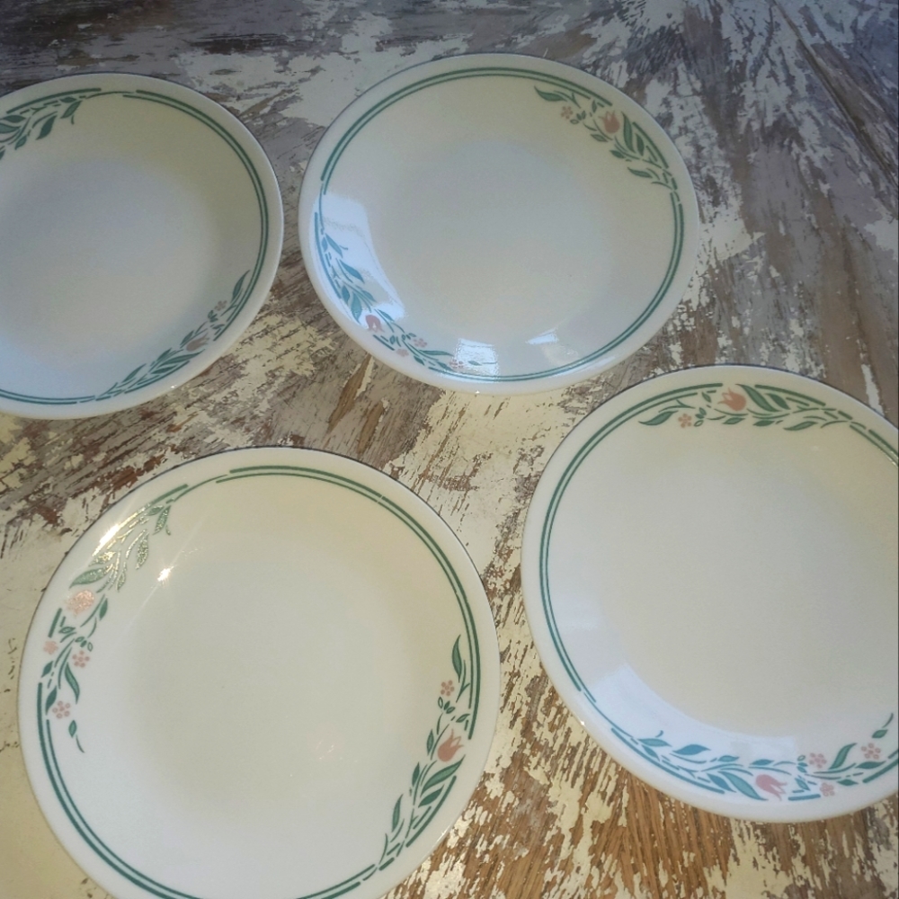 Corelle Rosemarie 6.75" Bread & Butter Plates Set of (4) Corning Retired